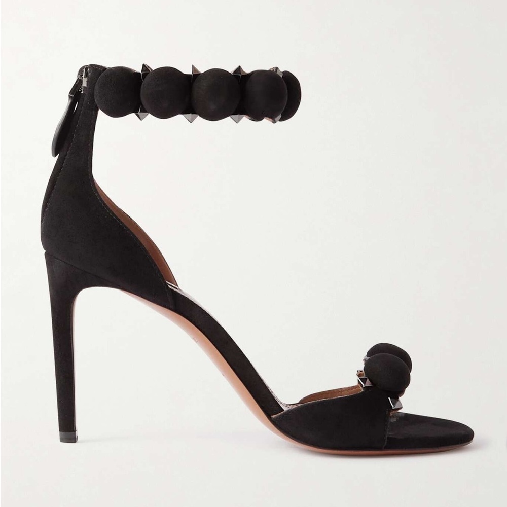 Alaïa La Bombe Black Suede Sandals Sz 40